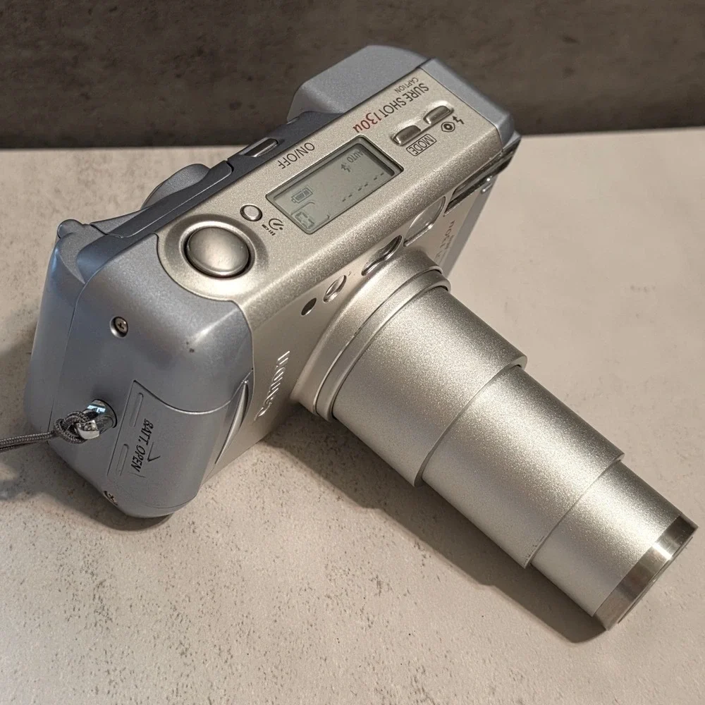 Canon Sure Shot 130u Caption AiAF 35mm Film Camera Silver with Case TESTED